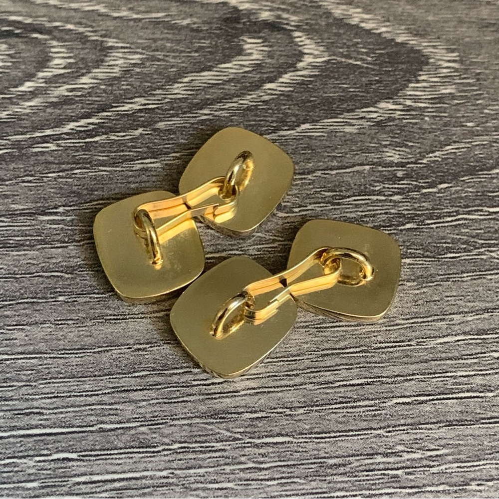 Vintage Gold Mother of Pearl Cufflinks Cuff Links - Picture 4 of 4